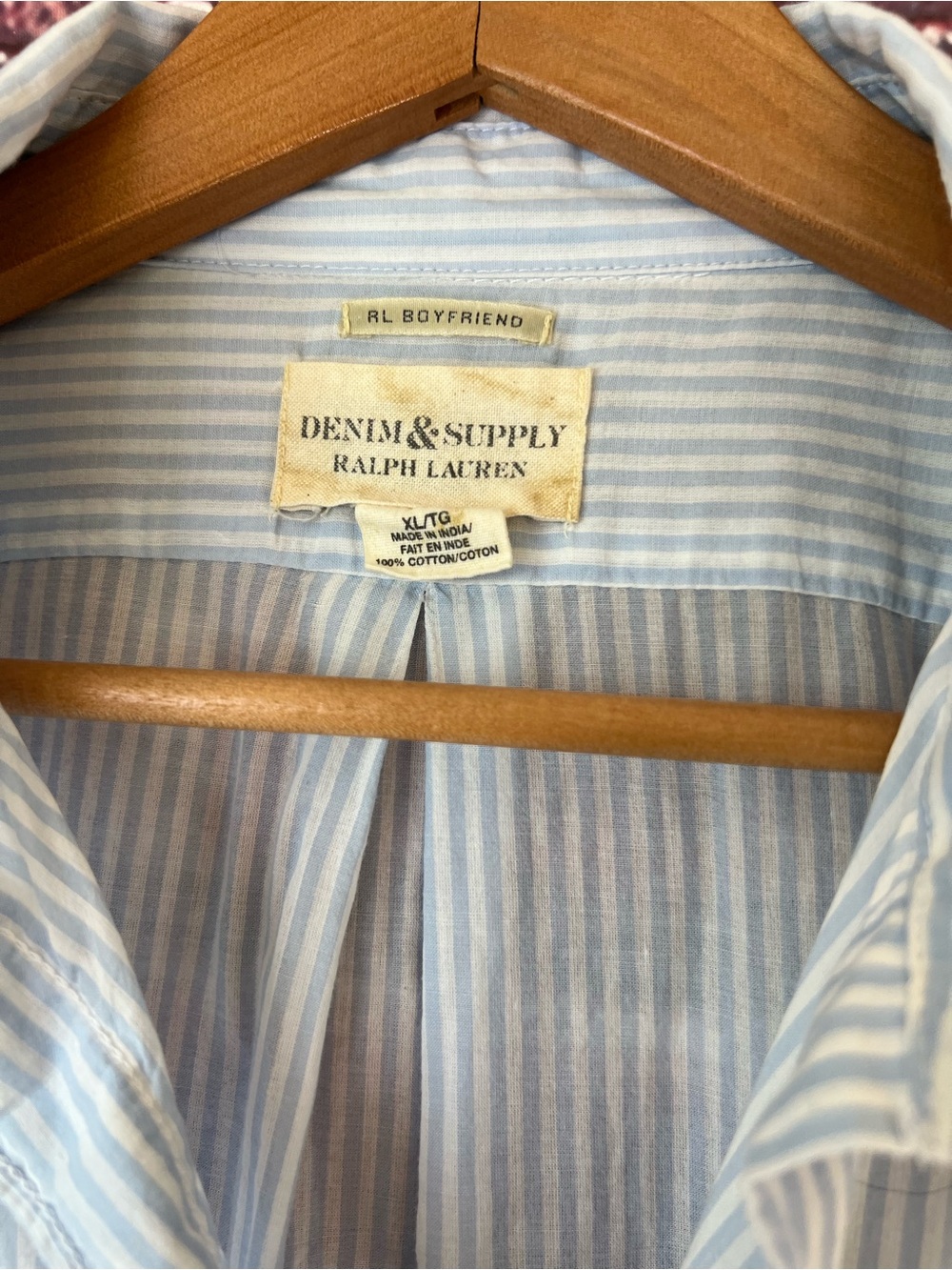 Denim & Supply Ralph Lauren RL Boyfriend Striped Button Down Shirt XL - Picture 3 of 6